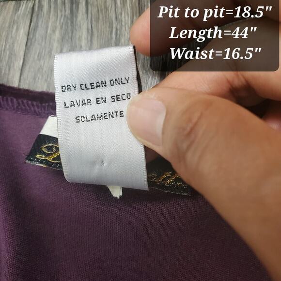 Vintage 90s Dana Scott Purple Velvet Midi Dress Sz 6-8 Witchy Gothic Romantic - Picture 10 of 10